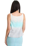 XCVI Wearables Shawnie Tank in Transitional Tiered  Aqua Tie Dye
