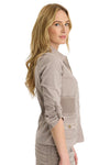 XCVI Wearables Wexel Stretch Poplin Fitted Cargo Jacket in Foxglove Pigment 14697W