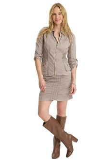  XCVI Wearables Wexel Stretch Poplin Fitted Cargo Jacket in Foxglove Pigment 14697W