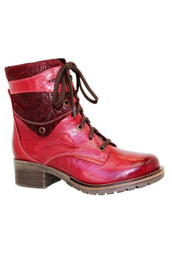Dromedaris Kara Print Leather Boot in Red