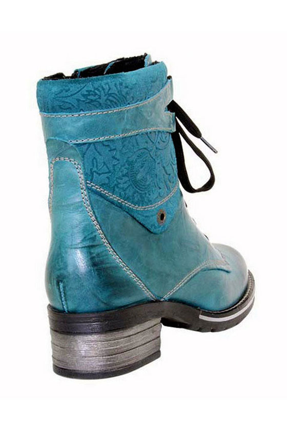 Dromedaris Kara Print Leather Boot in Teal