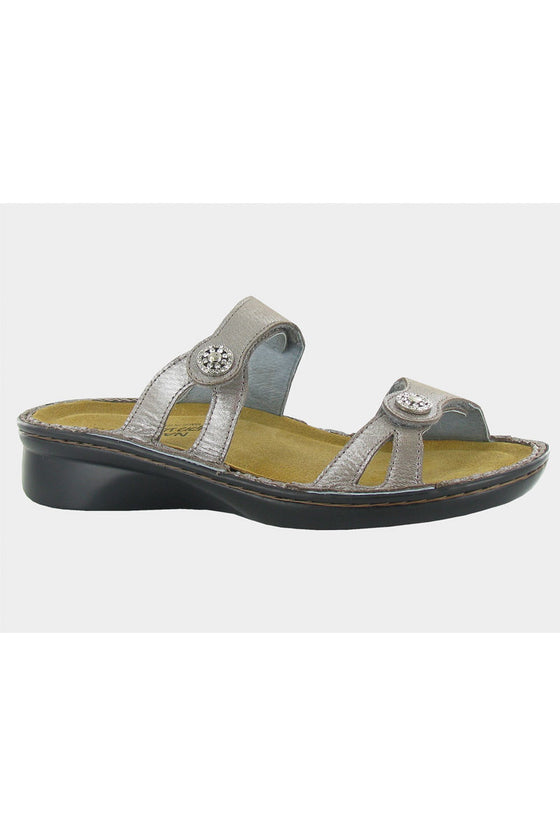 Naot Triton Sandal in Silver Threads Leather
