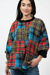 Comfort and Joy by Ivy Jane Flannel Patchwork Long Sleeve Button Up Poncho