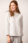 Habitat Heathered Pleated Fleece Easy Pocket Pullover in Winter White