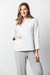 Habitat Heathered Pleated Fleece Easy Pocket Pullover in Winter White