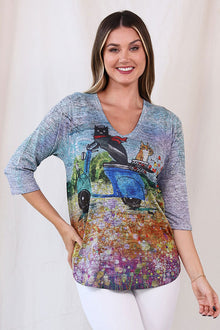  Inoah A Ride Home V Neck A Line Top