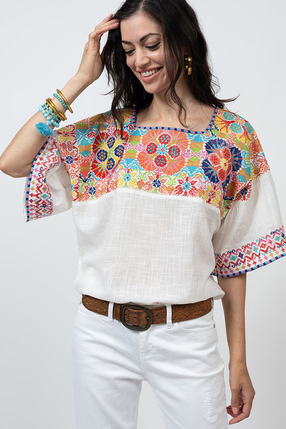 Ivy Jane Confetti Of Colors Top in White