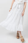 Ivy Jane Eyelet Tiered Skirt in White