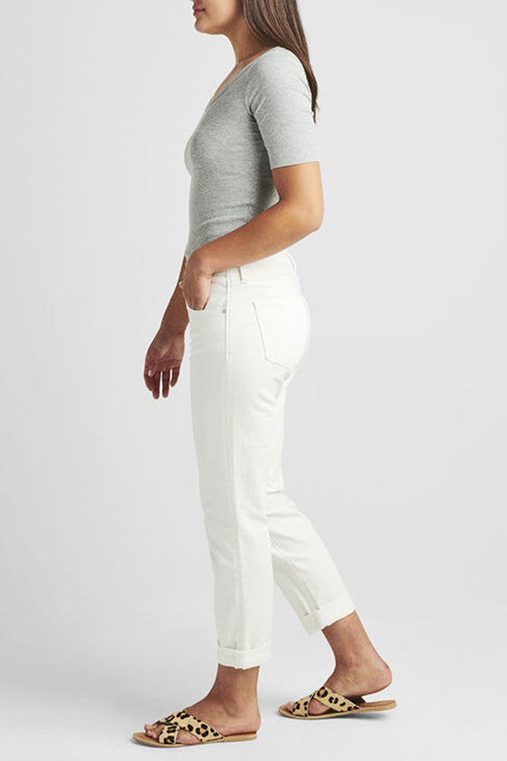 Jag Jeans Carter Mid Rise Girlfriend Jeans in White