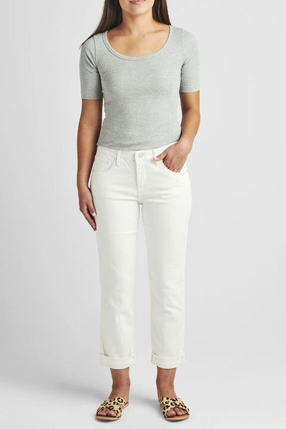 Jag Jeans Carter Mid Rise Girlfriend Jeans in White