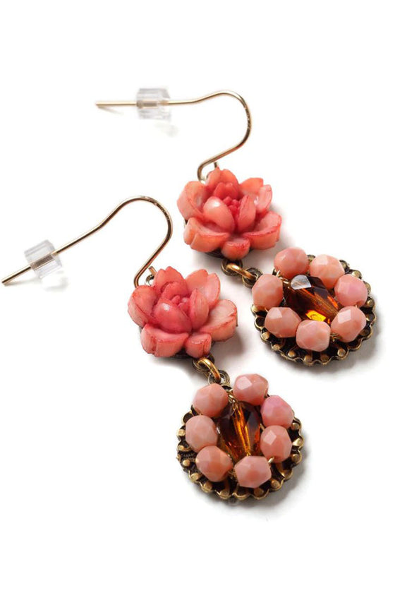 Jill Schwartz Beaded Rose Earrings