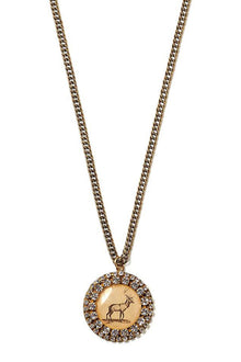  Jill Schwartz Vintage Deer Pendant Necklace