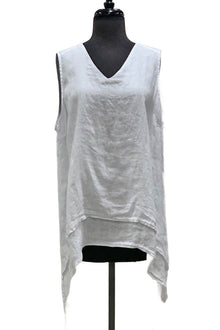  La Fixsun By Match Point V-Neck 2 Layers Tank Top in White