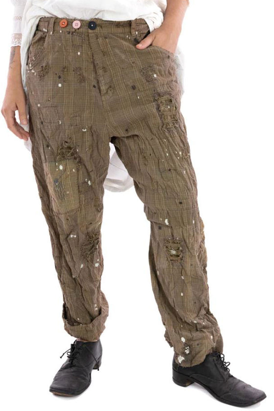 Magnolia Pearl Check Provision Trousers in Teddy Check