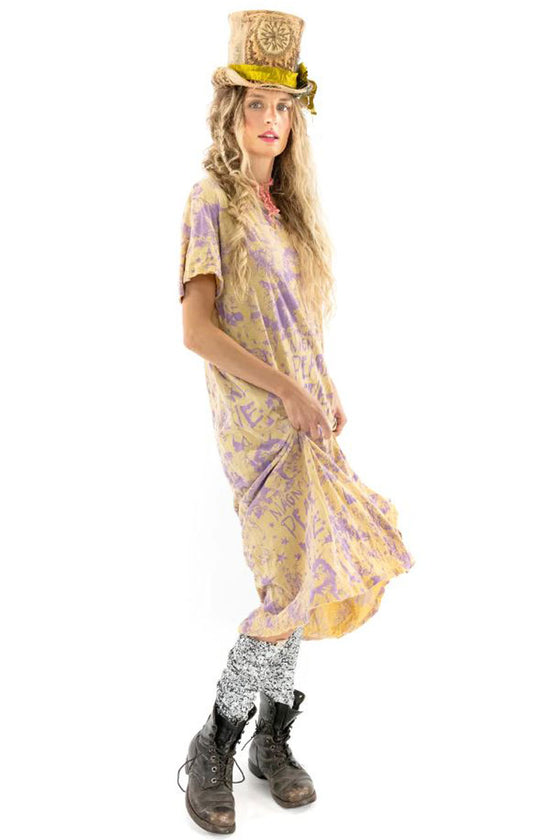 Magnolia Pearl MP Love Co. Unicat T Dress in Marigold-Lilac Combo