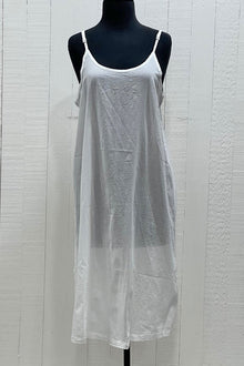  Namsar Cotton Long Camisole/Slip in White HNC02CL-W