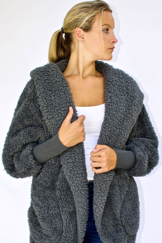 Nordic Beach Hooded Body Wrap in Koala Grey