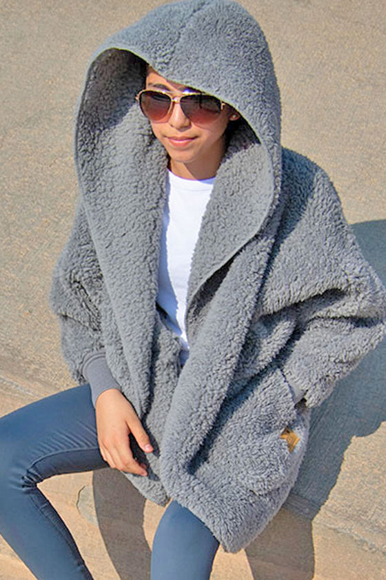 Nordic Beach Petite Hooded Body Wrap Grey Kitten