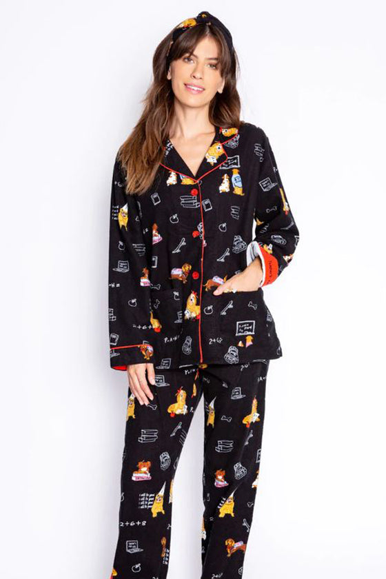 PJ Salvage Teacher's Pet Flannel PJ Set with Headband