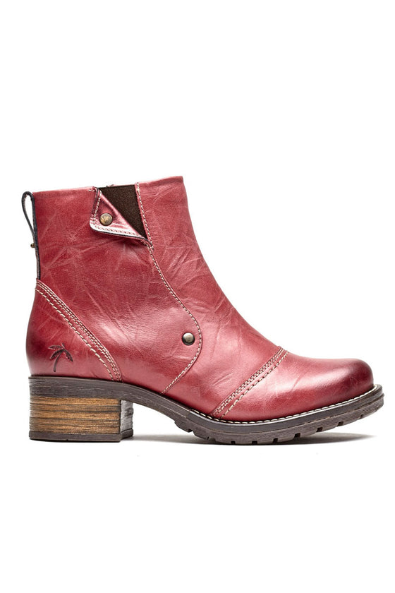 Dromedaris Kassia Leather Boot in Red