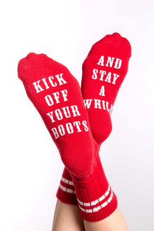  PJ Salvage Red Kick Off Your Boots Fun Socks