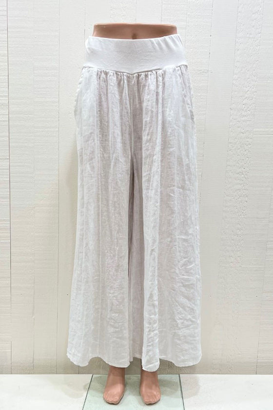 Namsar White Linen Pants