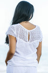 Siganka Lynette Blouse with Vine Lace in White