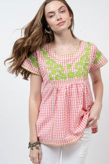  Sister Mary By Ivy Jane Roni Top in Pink Check