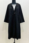 Sydney Project Lace Double Weave One Button Long Coat in Black