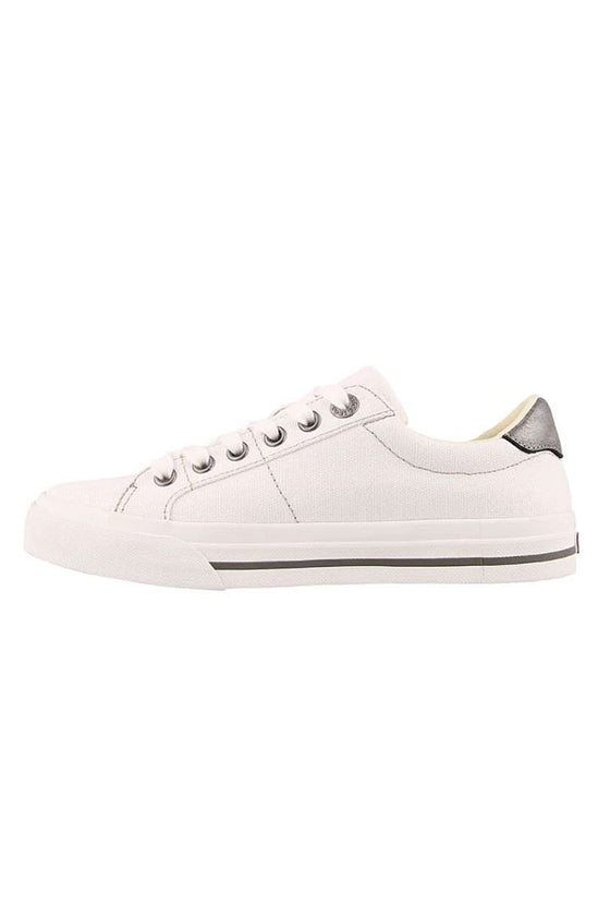 Taos Z Soul Canvas Sneaker in White and Pewter
