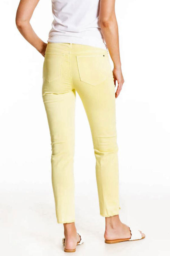 Tru Luxe Ankle Asymmetrical  Step Hem Jean in  Yellow
