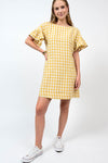 Uncle Frank By Ivy Jane Sunrise Check Dress in Mustard
