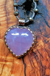 ZINC Designs Rose Quartz Heart with Tibetan Silver Pendant Necklace